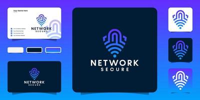abstract logo secure network data icon,symbol and business card design vector
