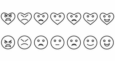 outline feedback emoji icon set isolated on white background vector