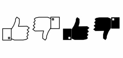 like dislike icon set.thumb up thumb down icon isolated on white background vector