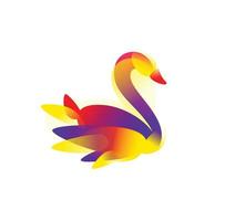 ilustración de un pájaro para un logo. ilustración vectorial una imagen de un cisne para un salón de belleza, una tienda, un zoológico. pájaro degradado brillante, marca comercial, marca es un símbolo de la empresa. vector