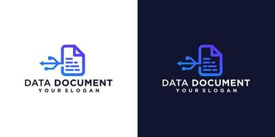 Digital document logo design vector template