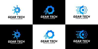 colección de logotipos de servicio de tecnología de engranajes vector