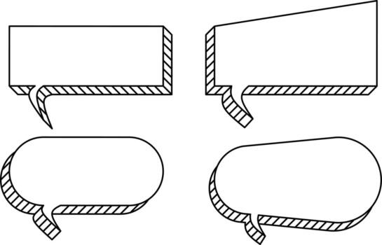 retro sketch speech bubbles isolated on white background vector