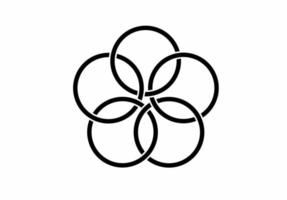 logotipo de flor de sakura de línea continua aislado sobre fondo blanco vector