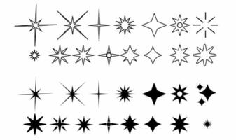 sparkle icon set isolated on white background vector