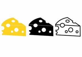 Cheese flat line icons set isolated on white background vector