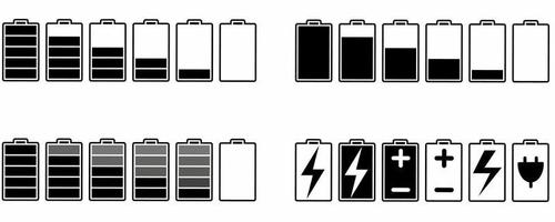 battery Charger phases illustration.battery Charger icon isolated on white background vector
