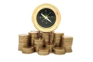 compass on money background photo