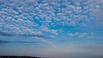 The Beautiful Sunrise and Colourful Clouds, Aerial view and high angle view taken by drone at England UK photo