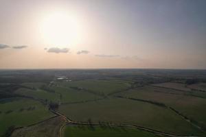 Gorgeous Aerial View of Luton City of England UK at Sunset Time, Colourful Clouds high angle footage taken by drone photo