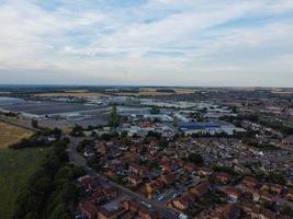 Beautiful Sky with Colourful Clouds, Drone's High Angle Footage over City of England UK photo