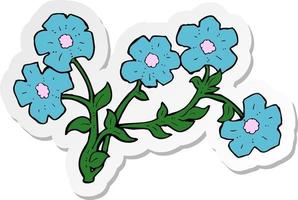 sticker of a cartoon flowers vector