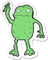 sticker of a cartoon frog vector