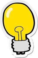sticker of a cartoon electric light bulb vector