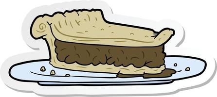 pegatina de un pastel de carne de dibujos animados vector