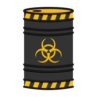 Barrel with nuclear pollution. Biohazard, Radioactive, Toxic waste vector