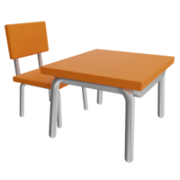 cadeira e mesa ilustração 3d png