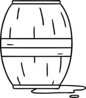 line drawing doodle of a wine barrel vector