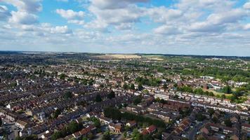 An Aerial High Angle View of Luton town of England over a Residential Area of Asian Pakistani and Kashmiri People Community. photo