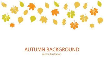 Hello autumn, autumn leaves flat, colored leaves isolated set, autumn elements, autumn banner, vector illustration