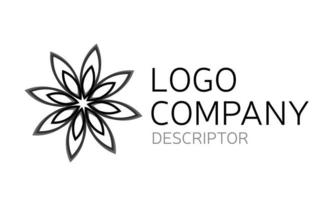 Luxury flower vector logotype. Linear universal leaf floral logo