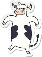 sticker of a cartoon bull vector