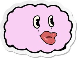 sticker of a cartoon cloud symbol vector