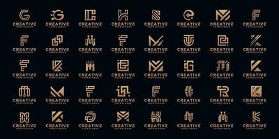 Set of abstract initial a-z.monogram logo design, icons for business of luxury,elegant and random vector