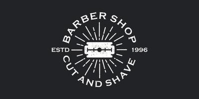 inspiración del logotipo de la maquinilla de afeitar para el diseño vintage de la barbería vector