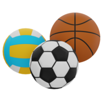 ilustração 3d de bolas esportivas png