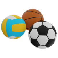 pelotas deportivas ilustración 3d png