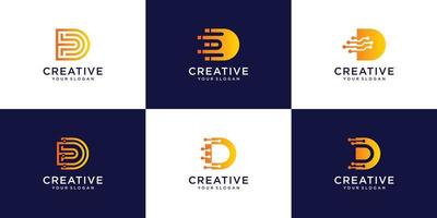 Set of monogram letter d logo template vector