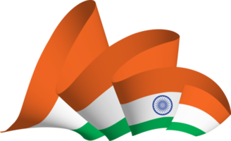 bannière de ruban de drapeau indien png
