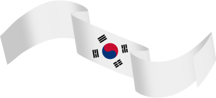 Korean flag ribbon independence day ornament png