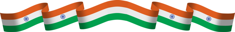 bannière de ruban de drapeau indien png