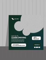 Website or social media post design for driving schools. vector