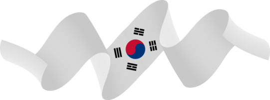 Korean flag ribbon independence day ornament png