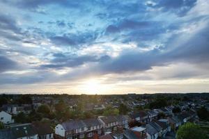 Beautiful Aerial View of Clouds at Sunset over Luton Town of England Great Britain photo