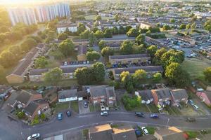 Aerial footage by drone high angle view of London Luton City of England Great Britain photo