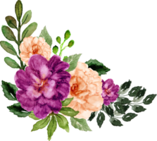 hand drawn autumn peonies floral arrangement png