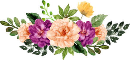 hand drawn autumn peonies floral bouquet png