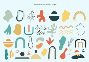 Clipart of hand-drawn abstract shapes and objects. Collection of minimalistic contemporary art prints. vector