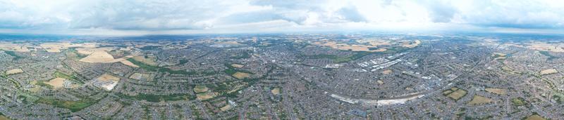 High Angle Aerial Panoramic View of Luton Town of England UK photo