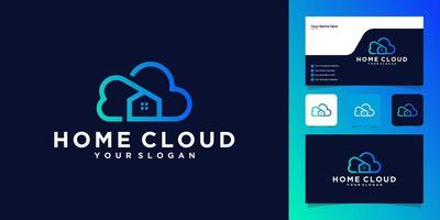 Modern cloud house vector design. Vector logo design of cloud storage house and business card