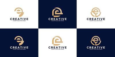 a collection of initial letter e logo design inspiration for business, fashion and technology consulting vector