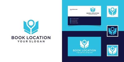 Book education pin location online school logo vector and business card