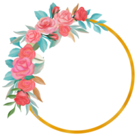 cornici ad acquerello bouquet di fiori di rosa png