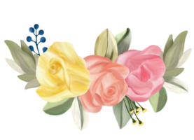 acquerello di bouquet di fiori di rosa png