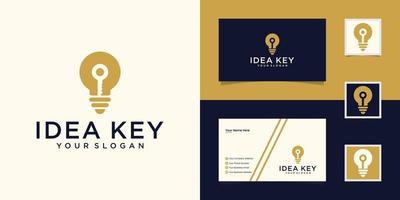 bulb logo and key inspiration for business cards vector