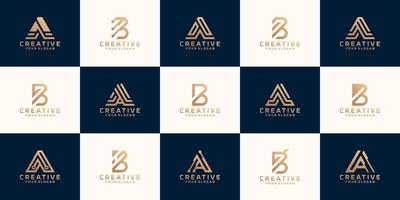 una colección, el logotipo del monograma de letras ab para la empresa vector